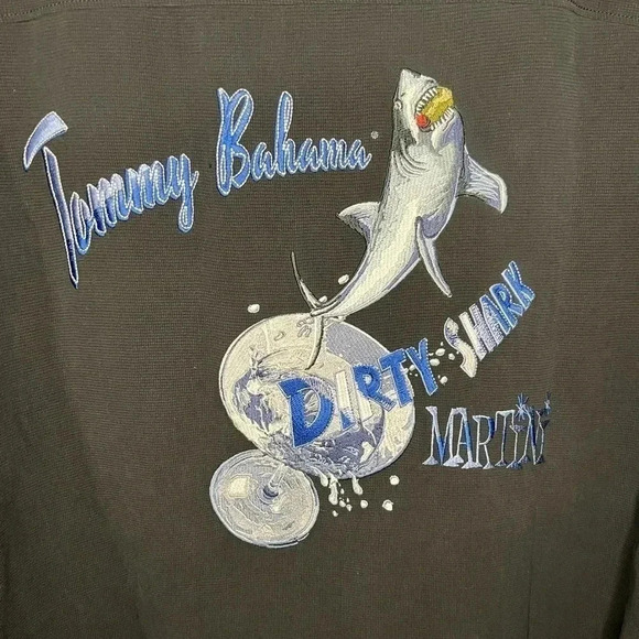 Tommy Bahama Other - Tommy Bahama 100% Silk Embroidered‎ Shirt Black Size Large
